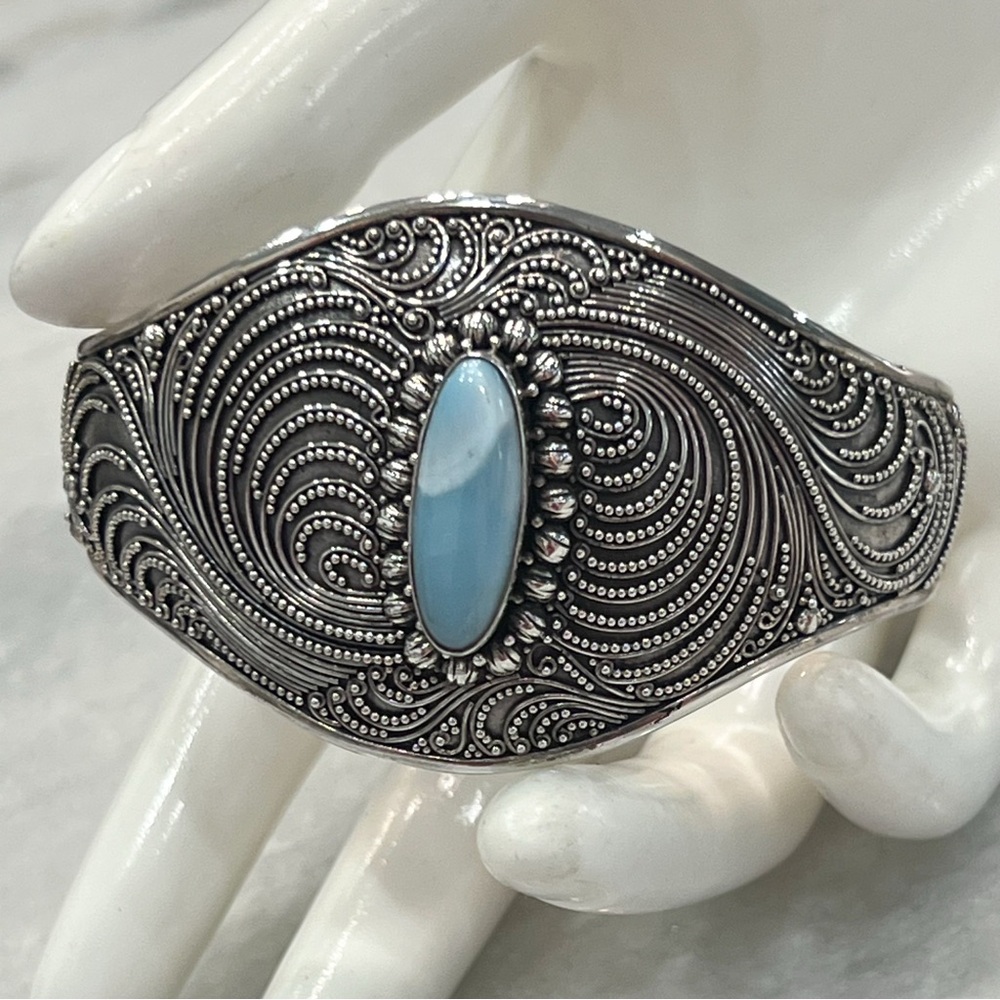 Larimar Sterling Silver Cuff Bracelet